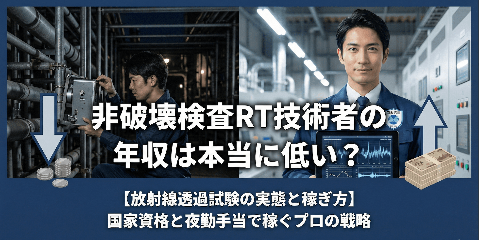 非破壊検査RT(放射線透過試験)の年収実態【2026年最新】「夜勤で稼ぐ」はもう古い?高年収を実現する国家資格とキャリア戦略